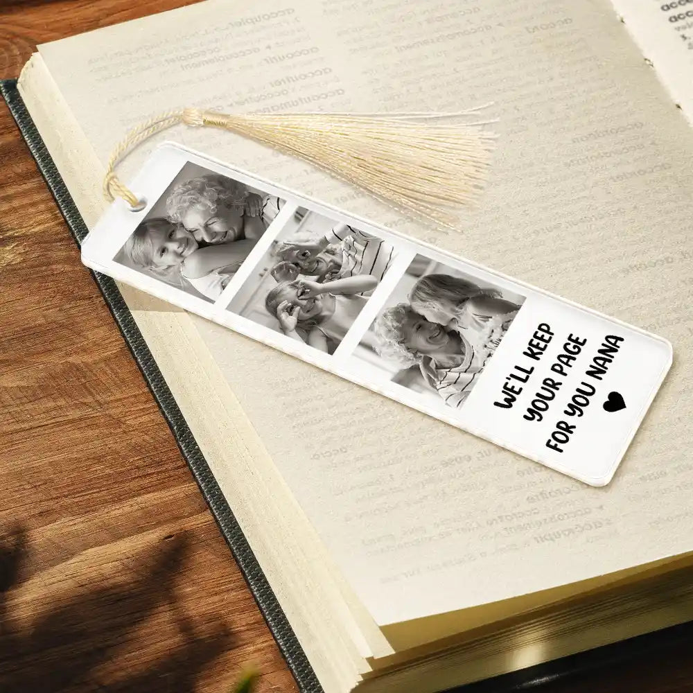 Custom Photo Book Lovers Yourself, Couple, Family, Bestie - Personalized Acrylic Bookmark