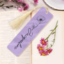 Reading, Gift For Yourself - Flower Birth Month & Name - Personalized Acrylic Bookmark
