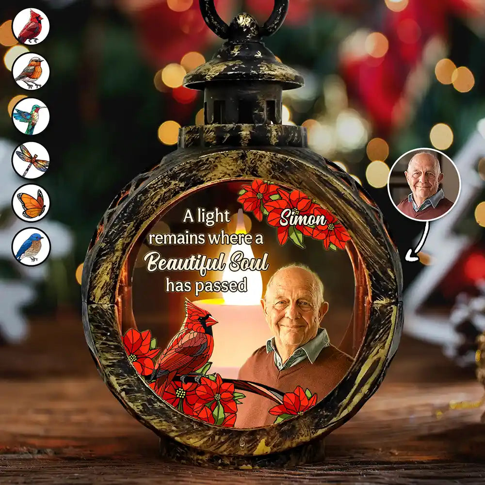 Custom Photo A Light Remains Where A Beautiful Soul Has Passed - Personalized Candlelight Lantern Ornament