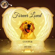 Pet Lovers,Cat Lovers,Dog Lovers,Sad,Memorial - Custom Photo Forever Loved Memorial Dog Cat - Personalized Custom Shaped Light Box