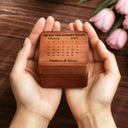 Gift For Couples,Old Couples,Gift For Husband,Gift For Boyfriend,Gift For Girlfriend,Love,Wedding,Wedding Anniversary,Anniversary - Custom Photo Calendar The Day Our Journey Began - Personalized Wooden Accordion Photo Box
