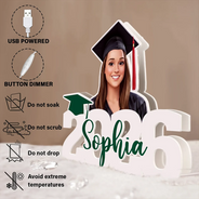 Graduation,Gift For Yourself,Gift For Daughter,Gift For Son,Gift For Bestie,Photo - Cartoon Full Portrait,Proud - Custom Photo Cartoon Portrait Congrats Graduate - Personalized Custom Shaped Light Box