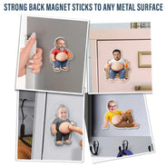 Gift For Father,Custom Photo,Humorous,Cut-Face Photo - Custom Photo Chilling Dad Bod - Personalized Squishy Acrylic Fridge Magnet