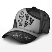 The Best Dad Grandpa Ever Footprints - Personalized Classic Cap