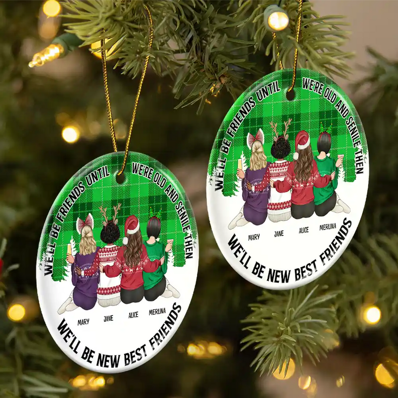 Our Friendship Is Endless - Personalized Circle Ceramic Ornament