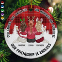 Our Friendship Is Endless - Personalized Circle Ceramic Ornament
