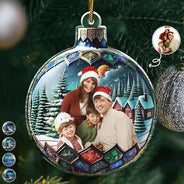 Family - Custom Photo Family Christmas Bauble - Personalized Custom Shaped Acrylic Ornament