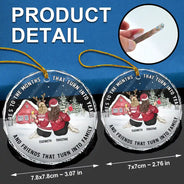 Gift For Bestie - Friends That Turn Into Family - Personalized Circle Glass Ornament