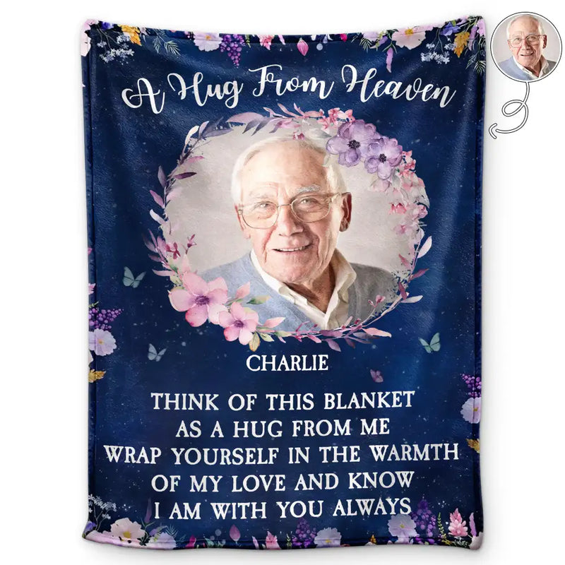 Memorial - Custom Photo Wrap Yourself In The Warmth Of My Love - Personalized Fleece Blanket, Sherpa Blanket