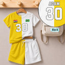 Gift For Kids, Summer, Football (Soccer), Proud, Summer Soccer Games, Icon, Custom Text - Half And Half Flag Summer Soccer Games - Personalized Kids Clothing Set