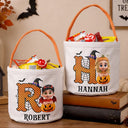Adorable,Halloween,Gift For Kids,Vector - Halloween Cartoon Kid - Personalized Trick Or Treat Bag