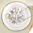 Gift For Grandma,Gift For Mother,Love,Happy - Hand In Hand Birth Flower Grandma Mom - Personalized Ring Dish