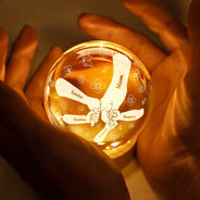 Gift For Mother,Gift For Grandma,Happy,Gift For Kids - Hand In Hand I Will Always Protect You - Personalized Crystal Globe Lamp