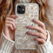 Gift For Wife, Gift For Mother, Gift For Grandma, Love - Hand In Hand Mom Grandma Nacre Effect 3D Inflated Effect Printed - Personalized Clear Phone Case