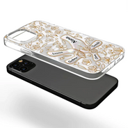 Gift For Wife, Gift For Mother, Gift For Grandma, Love - Hand In Hand Mom Grandma Nacre Effect 3D Inflated Effect Printed - Personalized Clear Phone Case
