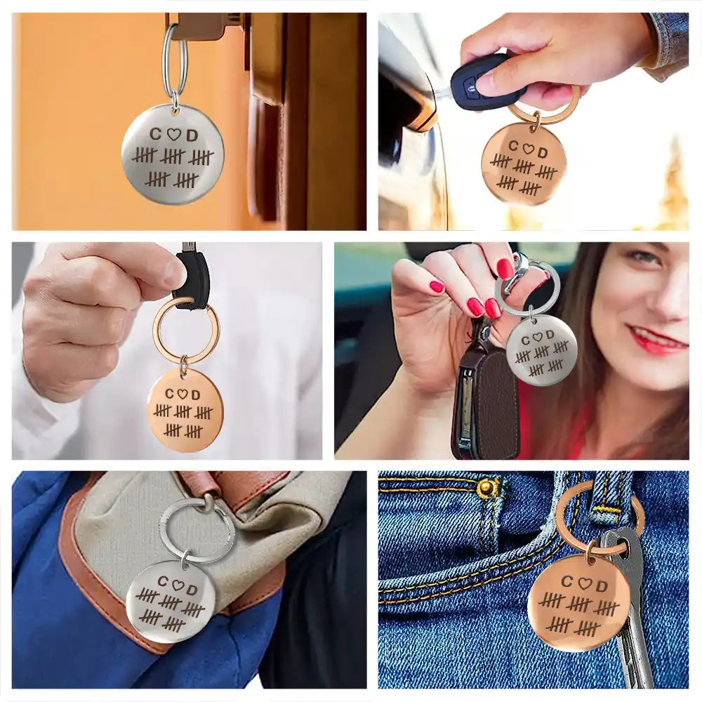 Wedding Anniversary, Gift For Couples, Gift For Husband, Gift For Wife, Happy - Happy 25th Anniversary, Silver Anniversary - Personalized Keyring