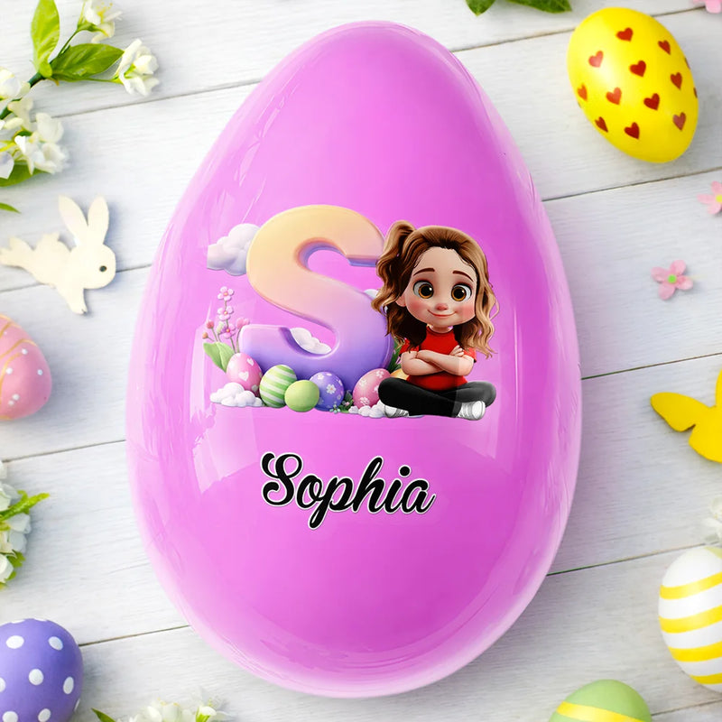 Easter, Happy, Gift For Kids, Parents - Happy Easter Alphabet Baby Kid - Personalized Fillable Egg 