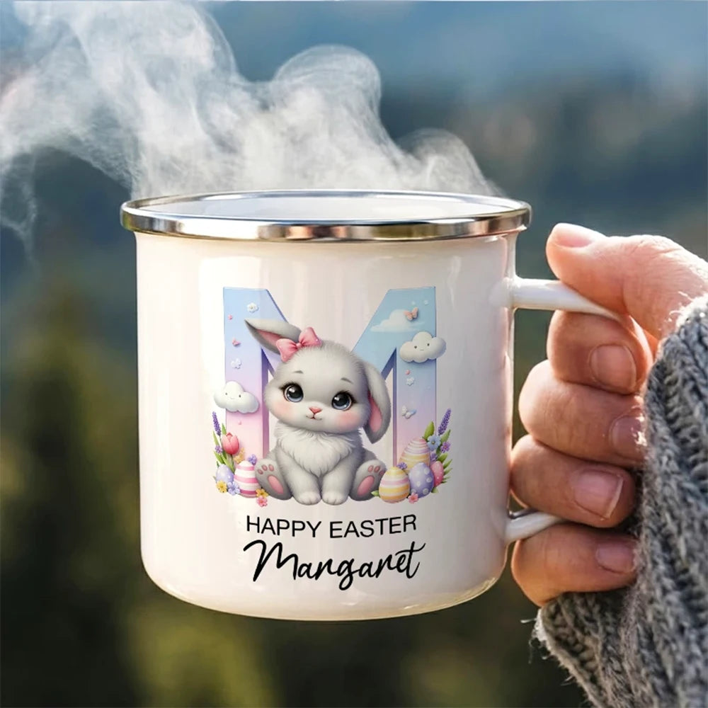Easter,Happy,Gift For Kids,Parents - Happy Easter Bunny - Personalized Enamel Mug