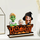 Halloween,Family,Happy - Happy Halloween Family Costume - Personalized Custom Shaped 2-Layered Wooden Plaque