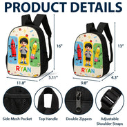 Adorable,Back To School,Gift For Kids,Vector - Happy Kid With School Supplies - Personalized Kids Backpack