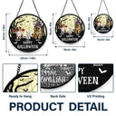 Halloween,Pet Lovers,Cat Lovers,Dog Lovers - Happy Meowloween Halloween Pets - Personalized Stained Glass Window Hanging Suncatcher
