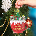 Pet Lovers,Pet Mom,Pet Dad,Pet Couple,Cat Lovers,Cat Mom,Cat Couple,Cat Dad,Dog Lovers,Dog Mom,Dog Dad,Dog Couple,Gift For Women,Gift For Men,Gift For Husband,Gift For Wife,Gift For Boyfriend,Gift For Girlfriend,Gift For Yourself,Happy,Christmas - Happy Pawlidays 3D Effect Dog Cat Christmas - Personalized Custom Shaped Acrylic Ornament