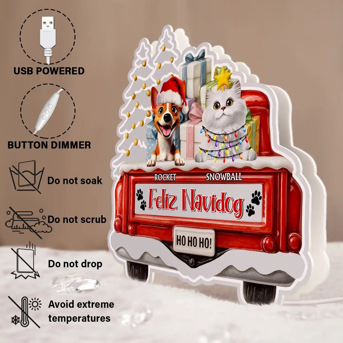 Dog Lovers,Christmas,Funny,Pet Lovers - Have Yourself A Furry Little Christmas - Personalized Custom Shaped Light Box
