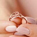 Gift For Couples,Gift For Husband,Gift For Wife,Gift For Boyfriend,Gift For Girlfriend,Gift For Sibling,Gift For Sisters,Gift For Bestie - Heart Binding Name Initials - Personalized Custom Shaped Ring
