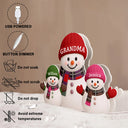 Gift For Grandma, Gift For Grandpa, Gift For Grandparents, Gift For Grandkids, Christmas, Happy - Heartwarming Snowman Grandma Grandkids - Personalized Custom Shaped Light Box