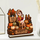 Gift For Grandchildren,Gift For Grandkids,Gift For Grandma,Cozy,Grandma - Grandkids,Vector - Hello Fall Grandma's Pumpkin Patch - Personalized Custom Shaped Wooden Plaque