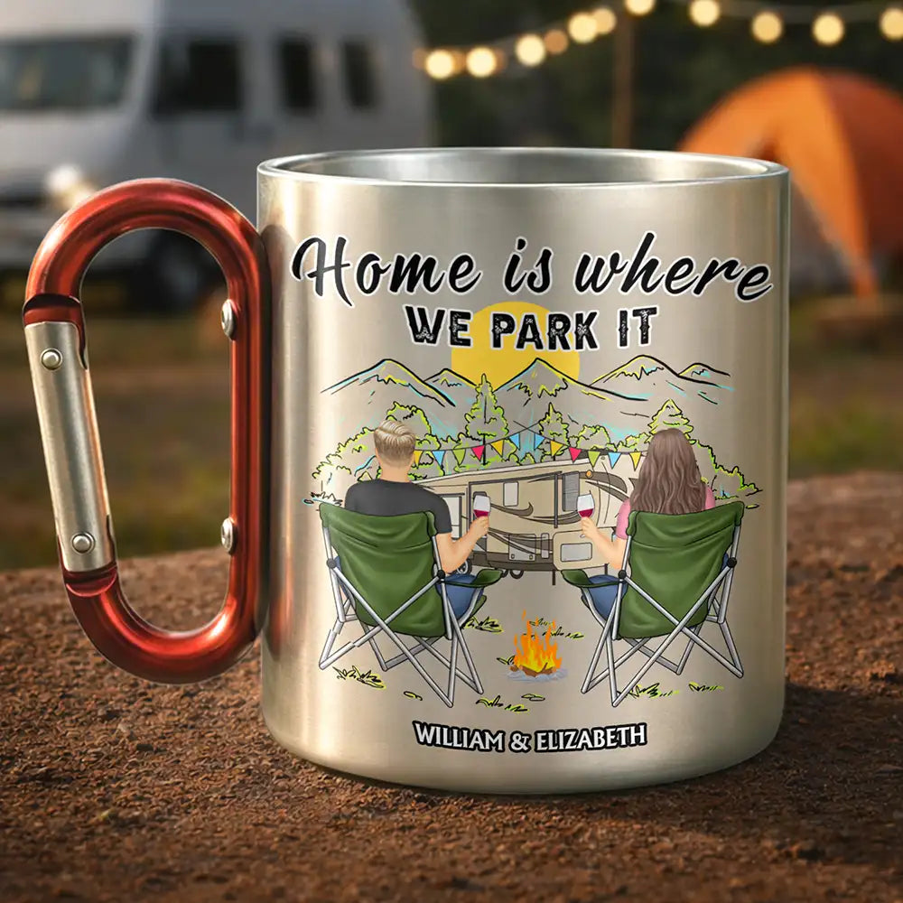 Home Is Where We Park It - Personalized Carabiner Mug