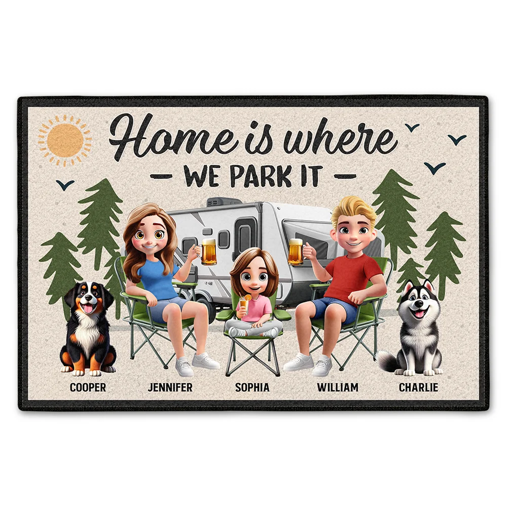 Home Is Where We Park It - Personalized Doormat