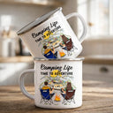 Camping,Campsite,Happy,Gift For Couples,Gift For Husband,Gift For Wife,Gift For Boyfriend,Gift For Girlfriend - Home Is Where We Park It - Personalized Enamel Mug