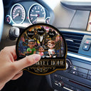 Parents, Family, Love, Happy, Gift For Father - Home Sweet Home Family - Personalized Custom Shaped Car Visor Clip