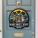 Parents,Family,Love,Happy,Gift For Father - Home Sweet Home Family - Personalized Custom Shaped Wood Sign