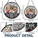 Parents,Family,Love,Happy - Home Sweet Home Family - Personalized Stained Glass Window Hanging Suncatcher