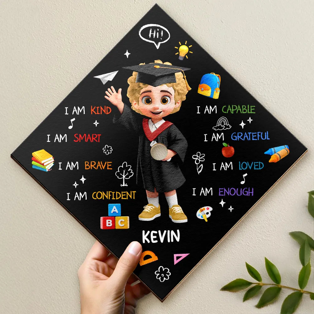 Graduation,Grandpa - Grandkids,Gift For Kids,Gift For Grandkids,Grandma - Grandkids,Dad - Children,Mom - Children - I Am A Pre-K Kindergarten Graduate - Personalized Graduation Cap Topper