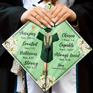 Graduation,Gift For Yourself,Gift For Daughter,Gift For Sisters,Gift For Bestie,Happy - I Am Amazing Capable Strong - Personalized Graduation Cap Topper