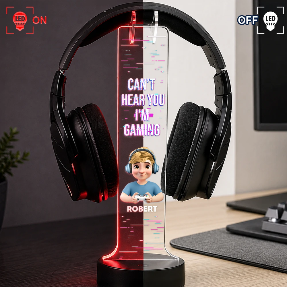 Gaming, Gift For Yourself, Humorous, Vector - I Am Gaming Do Not Disturb 3D Effect Gamer - Personalized Headphone Stand