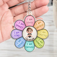 Adorable, Back To School, Gift For Kids, Vector - I Am Smart Kind Brave Butterfly - Personalized Acrylic Keychain