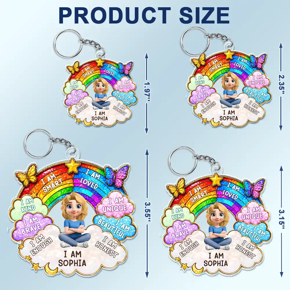 Adorable, Back To School, Gift For Kids, Vector - I Am Smart Kind Brave Butterfly - Personalized Acrylic Keychain