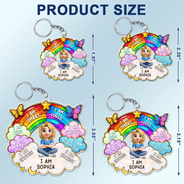 Adorable, Back To School, Gift For Kids, Vector - I Am Smart Kind Brave Butterfly - Personalized Acrylic Keychain