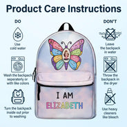 Adorable, Back To School, Gift For Kids, Vector - I Am Smart Kind Brave Butterfly - Personalized Canvas Backpack