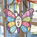 Happy,Gift For Kids,Gift For Grandkids - I Am Smart Kind Brave Butterfly - Personalized Window Hanging Suncatcher Ornament