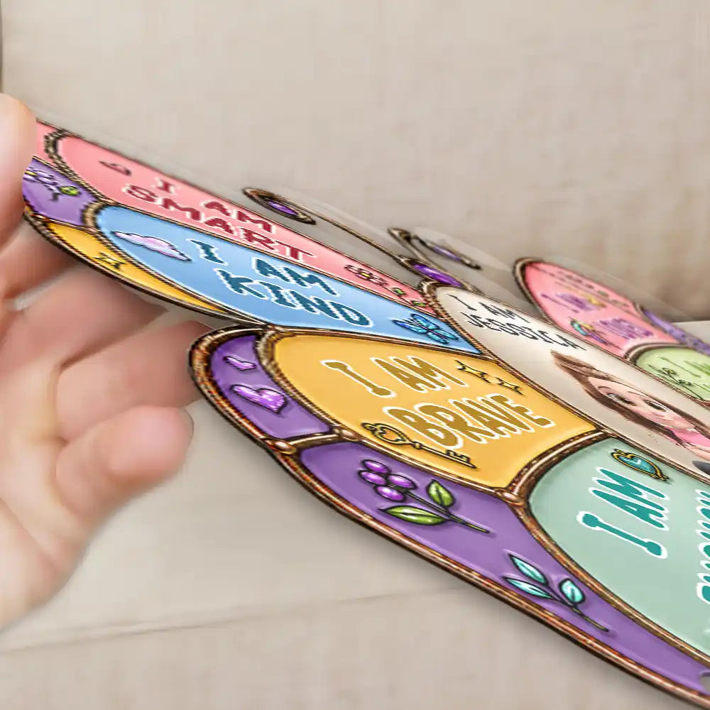 Adorable, Back To School, Gift For Kids, Vector - I Am Smart Kind Brave Butterfly Flower Rainbow - Personalized Custom Shaped Metal Sign