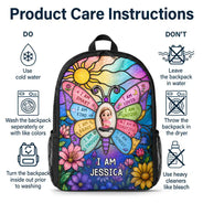 Adorable,Back To School,Gift For Kids,Vector - I Am Smart Kind Brave Butterfly Flower Rainbow - Personalized Kids Backpack