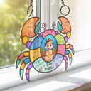Gift For Kids, Summer, Adorable, Vector - I Am Smart Kind Brave Crab Castle Boat - Personalized Window Hanging Suncatcher Ornament