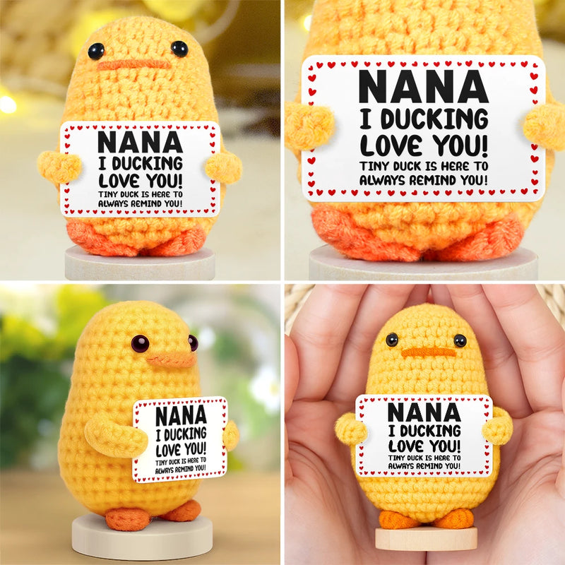 Family,Gift For Father,Gift For Husband,Funny - I Ducking Love You - Personalized Doll Crochet With Custom Card