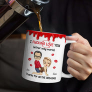 Old Couples,Gift For Couples,Gift For Husband,Gift For Wife,Gift For Boyfriend,Gift For Girlfriend,Love - I F*cking Love You Either Way Works - Personalized White Edge-to-Edge Mug