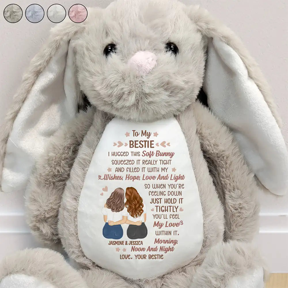 I Filled It With My Wishes Bestie Sister - Personalized Soft Toy Bunny